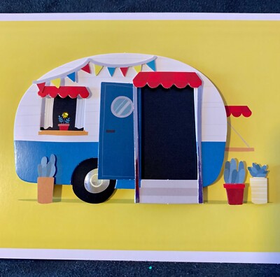 Unique Greeting Card! 3D Trailer Camper Mobile Home