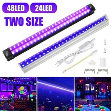 24/48LED UV Black Light Bar Fixture Ultraviolet Blacklight Lamp Strip Party Club