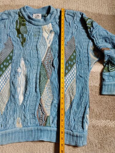 COOGI CUGGI Pullover Small Blau 3D Strick Abstrakt Vintage - Bild 6 von 8