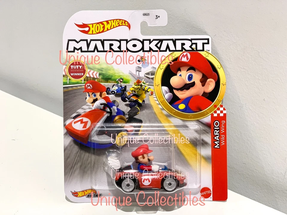Hot Wheels Mario Kart Tanooki Mario Yoshi Baby Peach Yoshi Bowser Koopa NEW