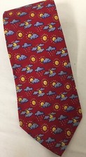 PAUL FREDRICK MEN'S BURNT RED 100% ITALIAN SILK NECKTIE MADE IN USA
