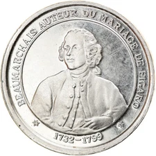 [#180360] France, Medal, Littérature, Beaumarchais, MS(63), Silver