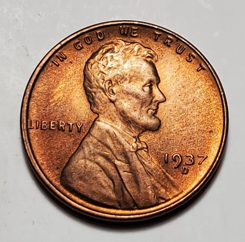 1937 D LINCOLN WHEAT PENNY UNC #C6718