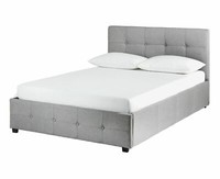 Habitat Eros Double Ottoman Bed Frame Grey with Lift-Up Storage for Bedrooms