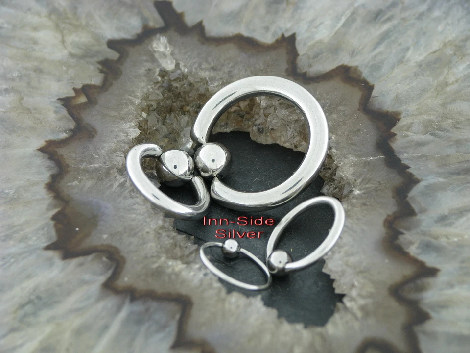 TITAN BALL CLOSURE RING Lippepiercing Ohr Brust Nasenring Intim Tragus Septum - Bild 2 von 2