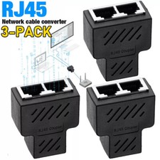 RJ45 Splitter Adapter 1 to 2 Ways Dual Female Port CAT6/5/7 LAN Ethernet Cable