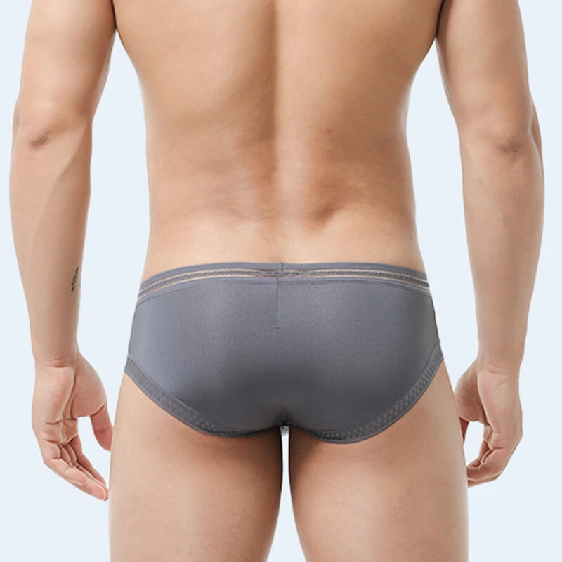 Men's Ice Silk Briefs Underpants Breathable Sexy Bikini Underwear M L XL 2XL 3XL - Image 3 of 4