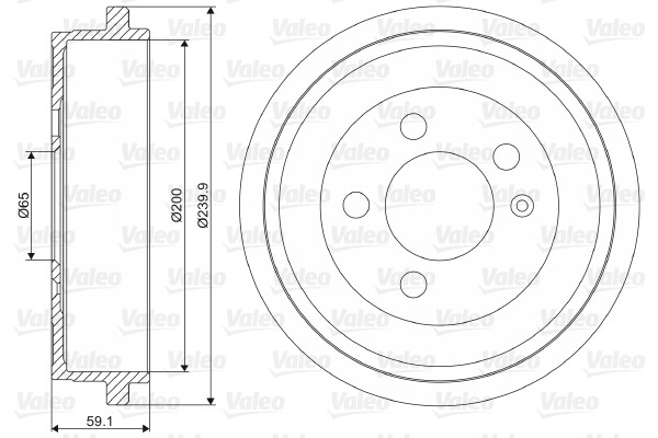 Tambour de frein Valeo 237099 avec dissipation thermique pour freinage stable