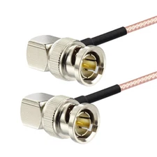 20-Pack BNC to BNC Male Right Angle RG179 Cable 60cm for 3G HD SDI Vedio Camera