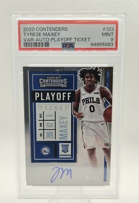 2020 CONTENDERS TYRESE MAXEY ROOKIE PLAYOFF TICKET RC AUTO  /99 PSA 🔥 