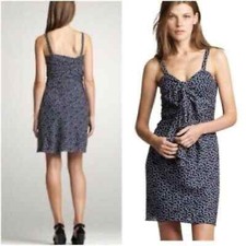 NWT J. Crew Women's Sz 10 Swirling Dots Polka Dot Navy White Summer Twist Dress