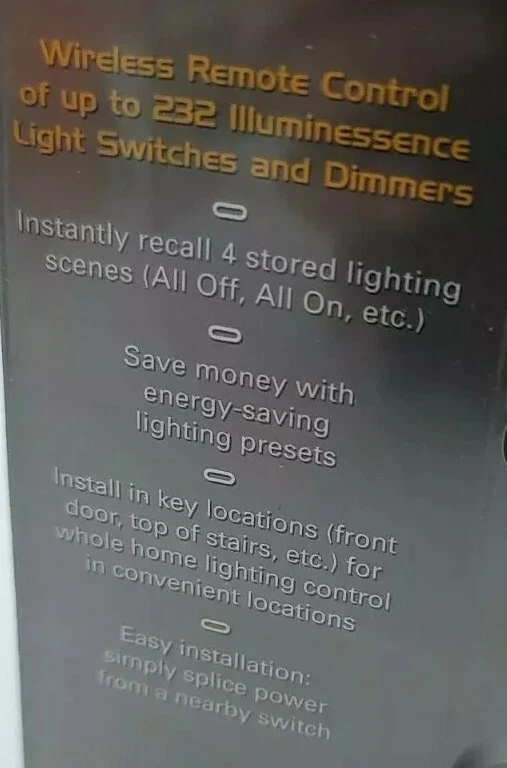 IlluminEssence 4 Scene In-Wall Lighting Controller Wireless Remote Control - Image 4 of 4