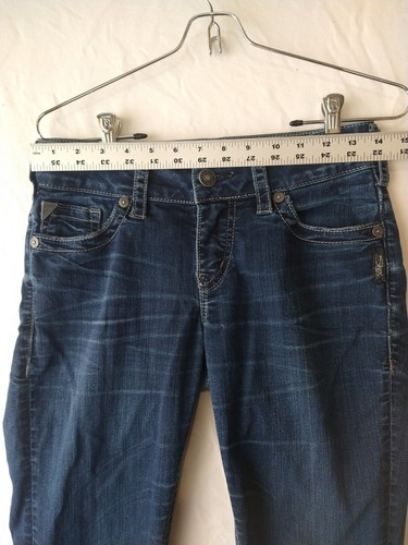 Silver Suki Jeans Womens Mid Pencil Skinny 26x31 Straight Leg Dark Wash - Picture 3 of 10