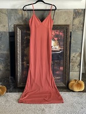Forever 21 Strap V Neck Maxi Dress Brick Romantic Beach Bridal Shower Size M