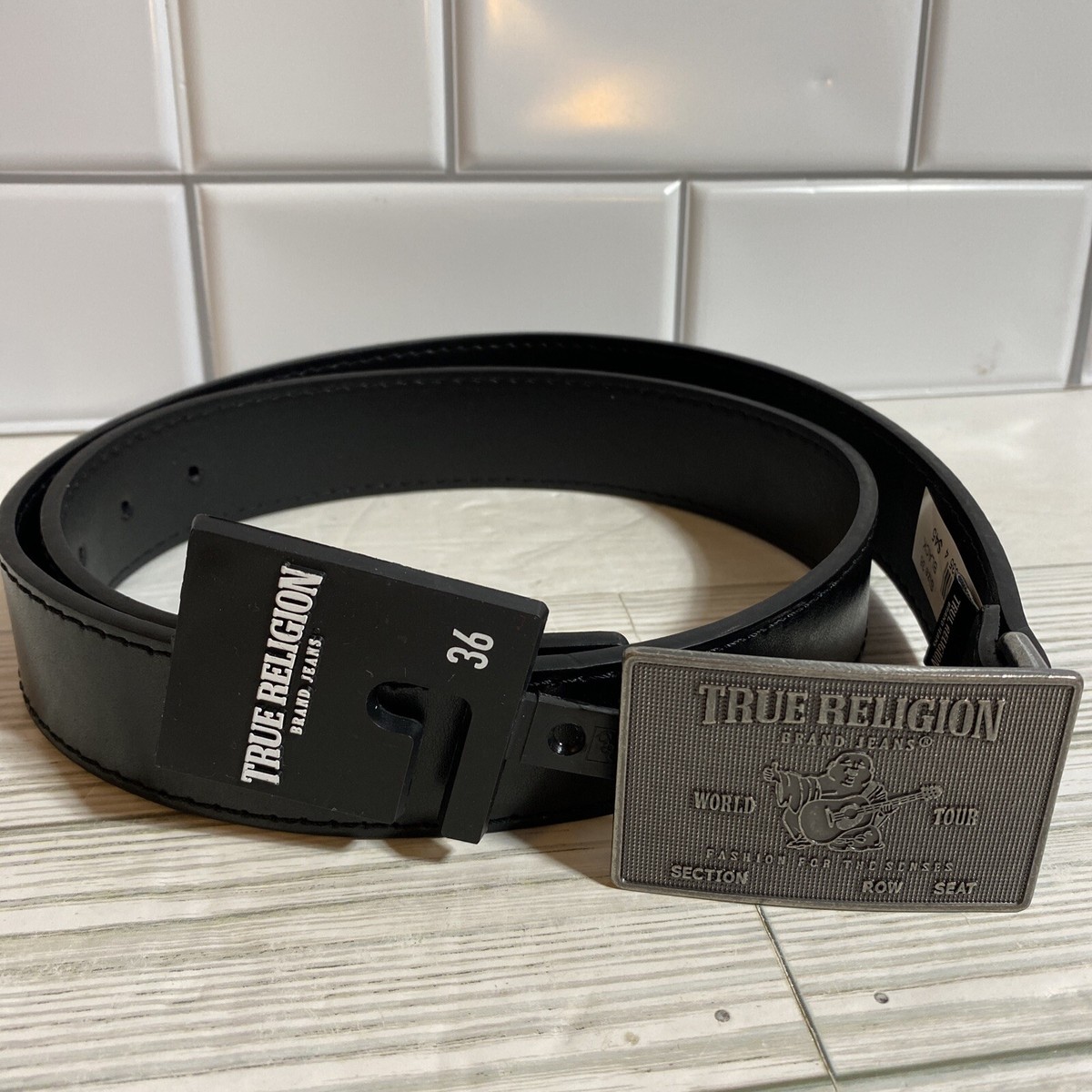 True Religion Black Belt With Iconic World Tour Concert Ticket