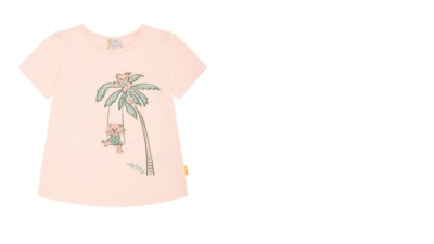 STEIFF Jungle Feeling T-Shirt Rosa With Teddy On Swing Gr. 110