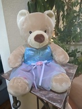 Build A Bear Tan Beige Bear Wearing Fancy Dress and Panties Plush Stuffed Animal