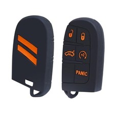 1 Pack Silicone Key Fob Cover Protector Fit for Dodge 1PC Orange Trim