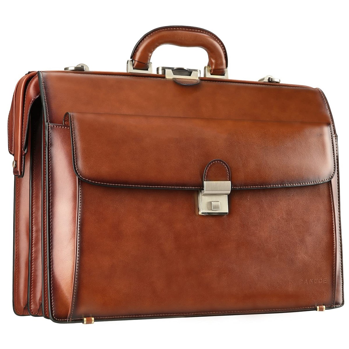 Lawyer Attorney Briefcase Banuce Vintage Real Leather Briefcase