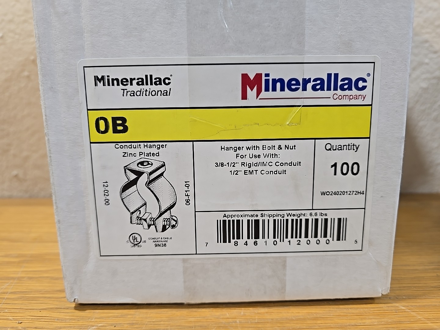 Minerallac 0B Conduit Bolted Hanger (Pack of ~100)