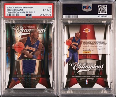 KOBE BRYANT 2009-10 Panini Certified Champions Game-Worn Patch 99/99 PSA 6
