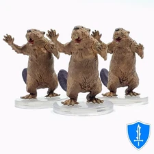 Castoroides x3 - Bog Dwellers Pathfinder Battles D&D Beaver Miniature