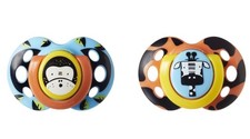 Tommee Tippee Baby Boy Girl Infant Ortho Pacifier, Binky, Monkey/Giraffe, 18-36M