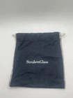 STEUBEN GLASS Crystal Art Glass Flap Dust Storage Bag Pouch 6.25 x 7 Dark Grey