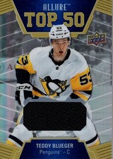 2019-20 Upper Deck Allure Top 50 Jerseys #T5046 Teddy Blueger C Jersey - HKY