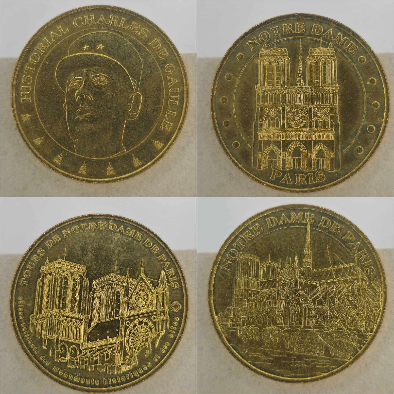 Paris Arc de Triomphe - Lot Jetons Touristiques Médailles Monnaie de Paris
