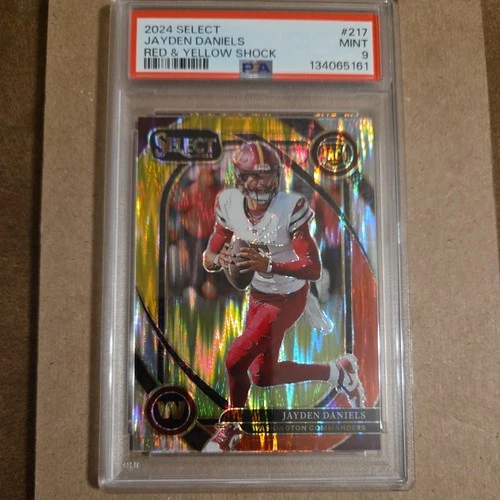 2024 Panini Select  Club Level Jayden Daniels #217 Red & Yellow Shock Prizm (RC)
