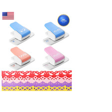 Anjetan 4Pcs Border Punches Border Edge Craft Floral Pattern Punches Border
