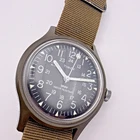 Vtg 1980s Timex Camper MECHANICAL Military Watch - Olive Drab - MACGYVER Era 24h