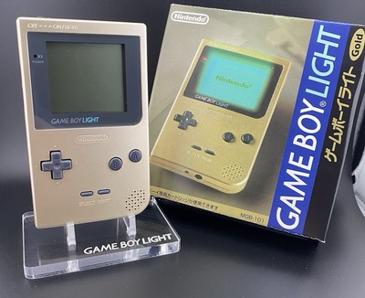 Nintendo Gameboy Light Gold mit Repro Box - Neue Kondensatoren - Guter Zustand