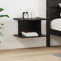 Nachttisch Schwarz Eichen-Optik 40 X 30 X 25 Cm Holzwerkstoff