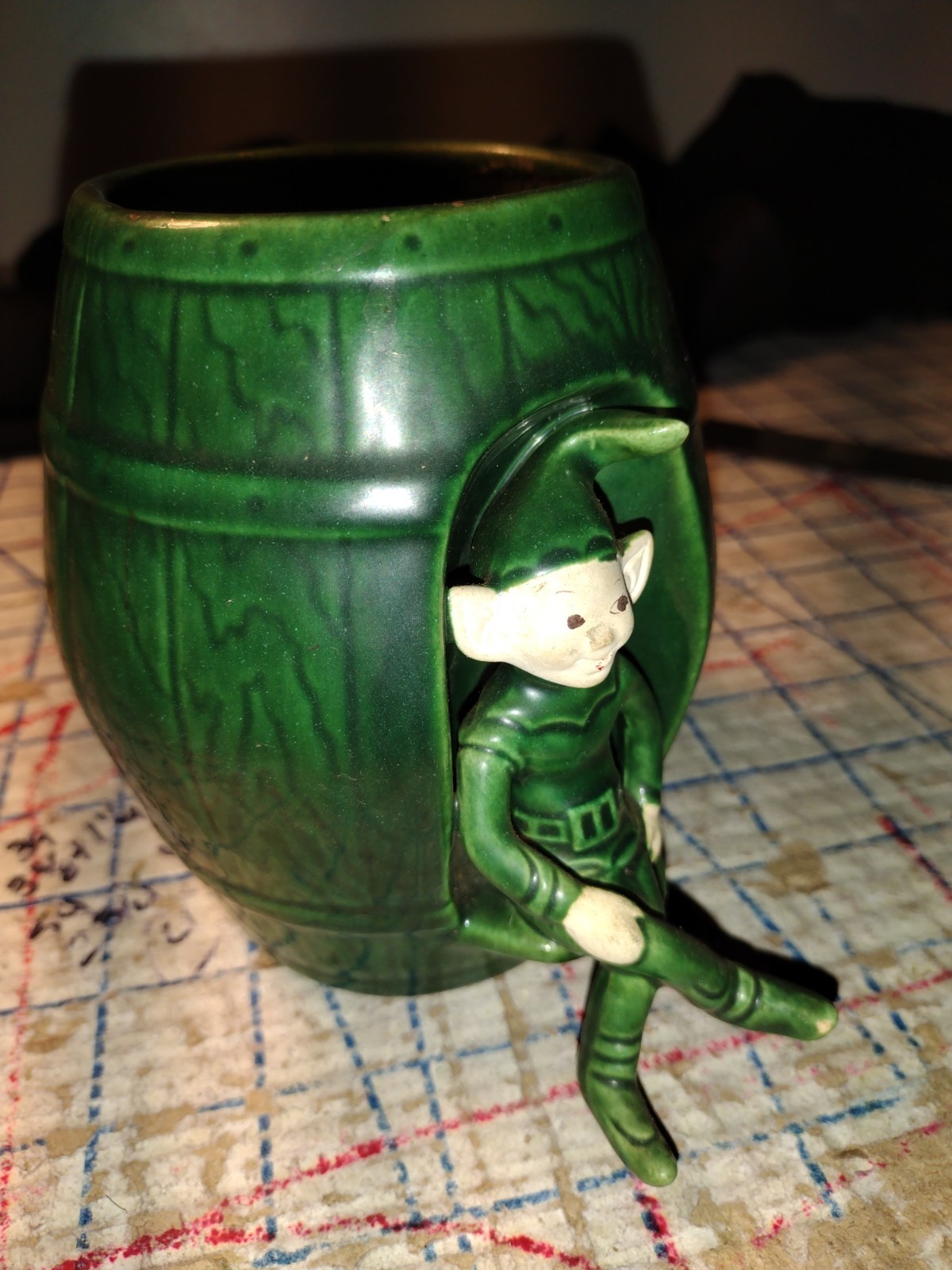 TREASURE CRAFT Pixie Elf Green Planter Flower Bucket AS IS