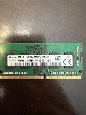Hynix Memory Module - 4 GB - DDR4 SDRAM - 2666MHz - 260-Pin - HMA851S6JJR6N-VK