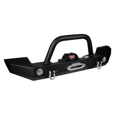 For Jeep Wrangler JK 18 Warrior Full Width Black Front Winch HD Bumper w Hoop