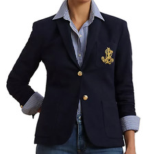 NWT Lauren Ralph Lauren Women s Bullion Jacquard Blazer, Lauren Navy, M, 265