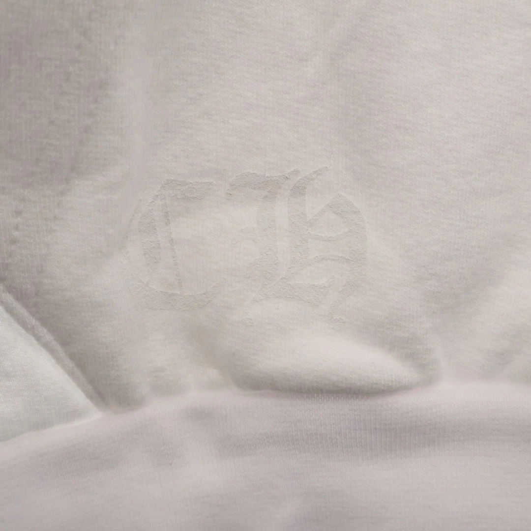 Felpa con cappuccio pullover CHROME HEARTS SWTSHRT PLVR manica stampa logo bianca usata d51d90df
