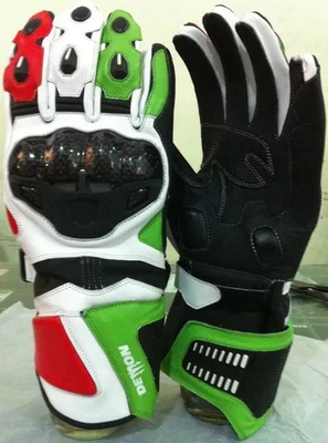 APRILIA Hommes Gants de Moto en Cuir MOTOGP Courses Cuir de Motard Gants CE - Photo 1/2