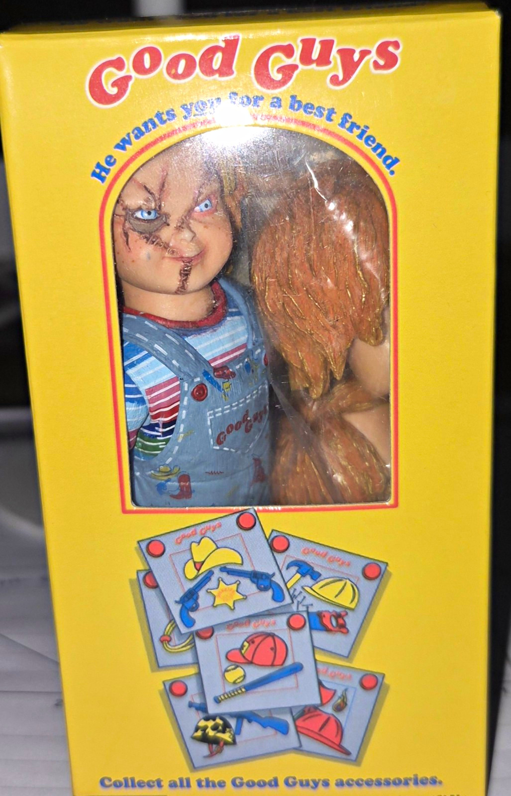NECA 4 In. Child's Play Ult. Chucky Horror Action Figure Good Guys (BOX 4.5 In.)