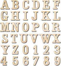 306 Pieces 1-1/4 Inch 1.25" Small Unfinished Wooden Letters and Wooden Numbers