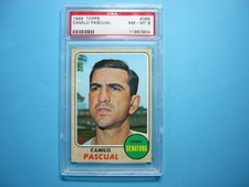 1968 TOPPS MLB BASEBALL CARD #395 CAMILO PASCUAL PSA 8 NM/MT SHARP+ '68 TOPPS GL