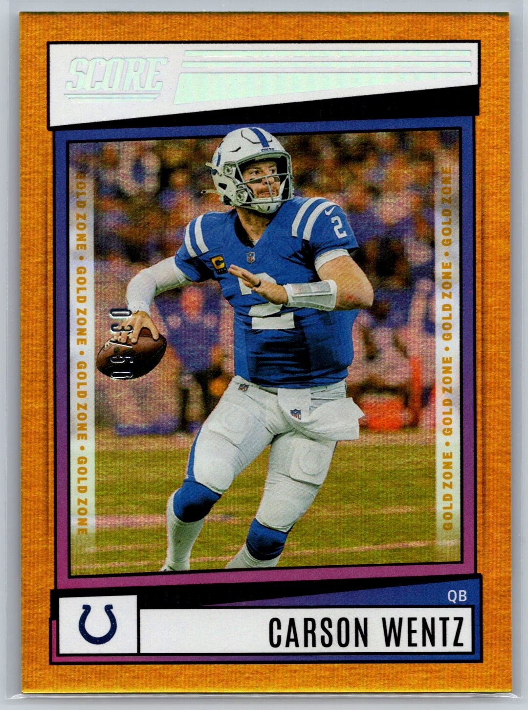 2022 Score #11 Carson Wentz Gold Zone #/50