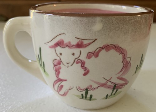 Vintage Stangl Pottery *Little Bo Peep* PINK Kiddieware Hand Painted Cup - Picture 2 of 7