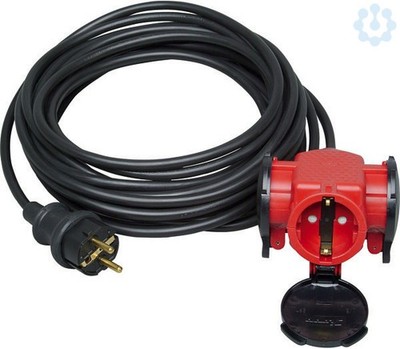 Kopp Verlängerung IP20 16A 250V~ Schutzkontakt-Stecker und 3-fach Schutzkontakt
