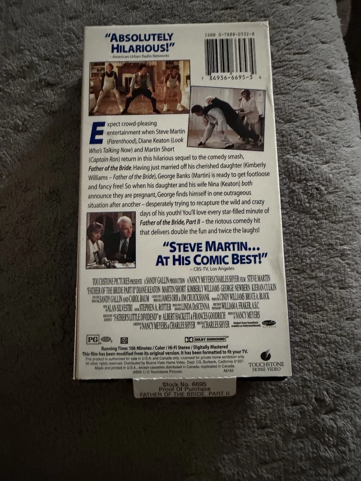 Vintage 1995 (1996 VHS) Father of the Bride Part 2 Starring Steve Martin - Image 3 of 4