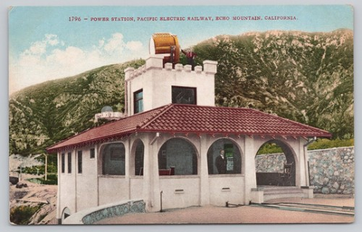 #ad #ad Vintage Echo Mountain Power Station Pacific Electric Railway Postcard $3.99