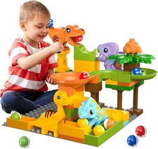 Airkid Marble Runs for Kids 4-8,Marble Run for Kids Ages 3-5 with Dinosaur Build